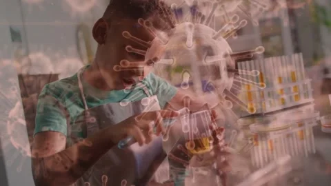 Tech icons and diverse equations animate a back-to-school theme. Stock Footage 327279279