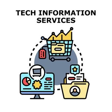 Tech information services vector concept illustration Stock Illustration