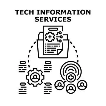 Tech information services vector concept illustration Stock Illustration
