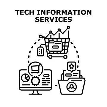 Tech information services vector concept illustration Stock Illustration