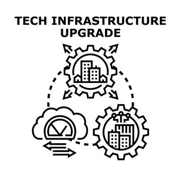 Tech infrastructure upgrade and digital transformation strategy 스톡 일러스트