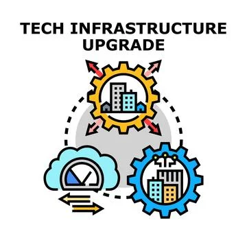 Tech infrastructure upgrade and digital transformation strategy 스톡 일러스트