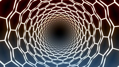 Tech Interest Tunnel with Hex Walls Video stock 291073737