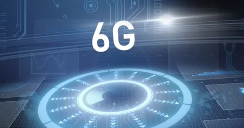 Tech involves creating tools; communication is idea sharing; 6g is upcoming Stock Footage 329988928