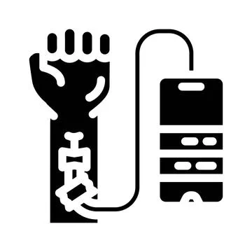 Tech junkie tech enthusiast glyph icon vector illustration Stock Illustration