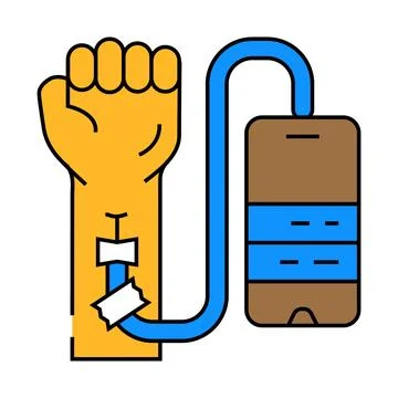 Tech junkie tech enthusiast icon color illustration Stock Illustration