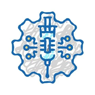 Tech junkie tech enthusiast icon doodle illustration Stock Illustration