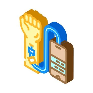 Tech junkie tech enthusiast isometric icon vector illustration Stock Illustration