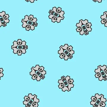 Tech junkie tech enthusiast vector seamless pattern Illustrazione stock