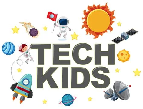 Tech kids icon with element Stock Illustration