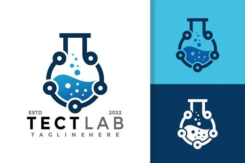 Tech Lab Logo Design Vector Template Stock Illustration