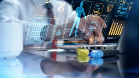 Tech laptop artificial intelligence Stock Footage 274415314