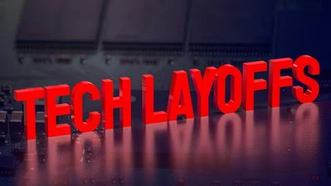 The Tech Layoffs for Business Technology concept 3d rendering.. Illustrazione stock