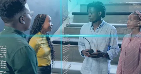 Tech lead tapping prototype and scrolling phone in office, generating Stock Footage 317258518