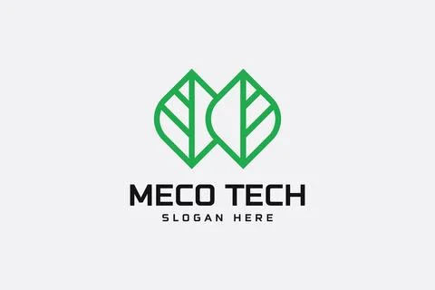 Tech leaf logo, m, l latter logo Stock Illustration