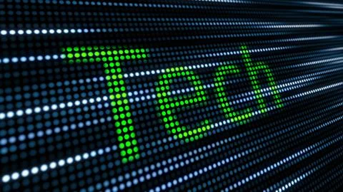 Tech on LED background Stock Illustration