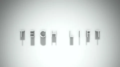 Tech lift 3D title animation with shadows on a white background Stock Footage 296862576