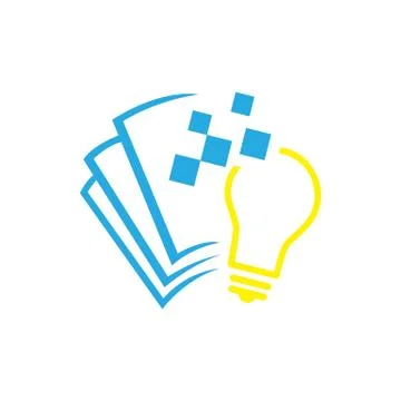 Tech lightbulb digital solutions logo designs vector concept Stock Illustration