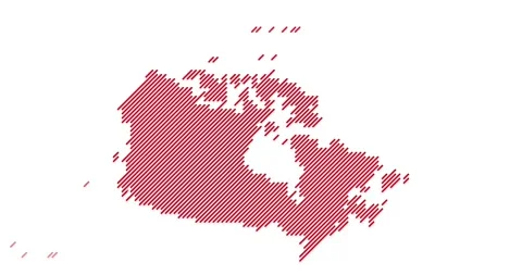 Tech Linear Transition Forming Canada Map Shape Stock Footage 326832580