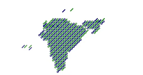 Tech Lines Building India Map Silhouette Background Vídeos de archivo 325788731