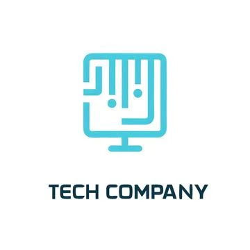 Tech logo computer company Stock Illustration