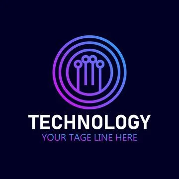 Tech logo template. Innovative digital technology concept business icon. 스톡 일러스트