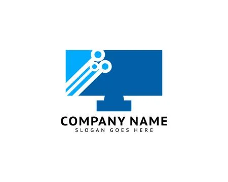 Tech logo vector template, Digital screen circuit logo design Stock Illustration