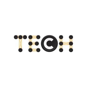 Tech logotype, technology vector logo template, electronic wires concept icon 스톡 일러스트