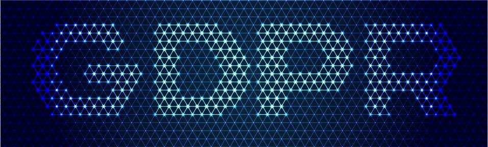 Tech Low Poly Doted Background with GDPR Stock Illustration