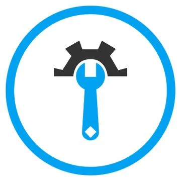 Tech Maintenance Flat Rounded Vector Icon 스톡 일러스트