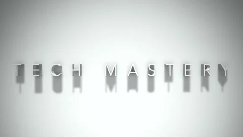 Tech mastery 3D title animation white text on a white background Stock Footage 299423470