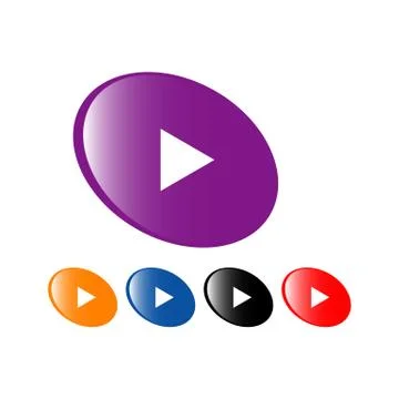 Tech media play button logo design icon vector illustration Stock Illustration