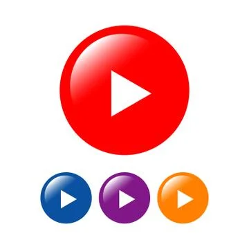 Tech media play button logo design icon vector illustration Stock Illustration