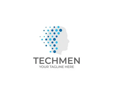 Tech Men Logo Design Stock Illustration
