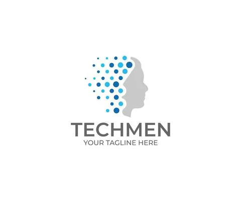 Tech Men Logo Design Stock Illustration