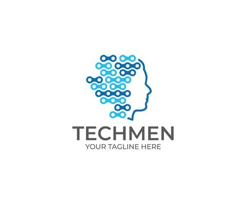 Tech Men Logo Design Stock Illustration
