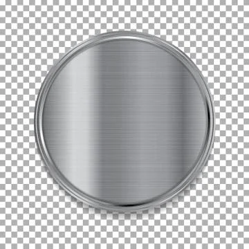 Tech metallic texture circle button Stock Illustration