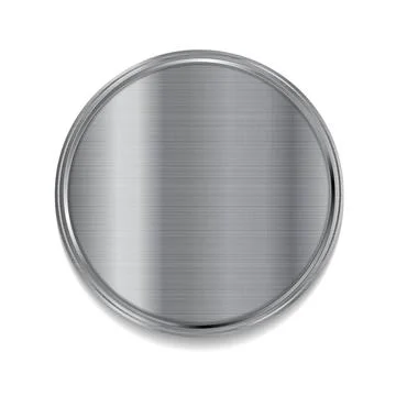 Tech metallic texture circle button Tech metallic texture circle button on... Stock Photos