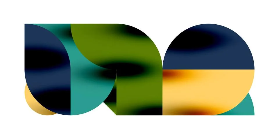 Tech minimal circular shapes geometric art. Vector modern circles イラスト素材