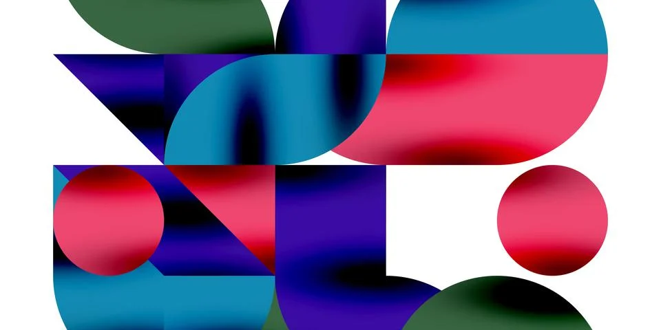 Tech minimal circular shapes geometric art. Vector modern circles イラスト素材
