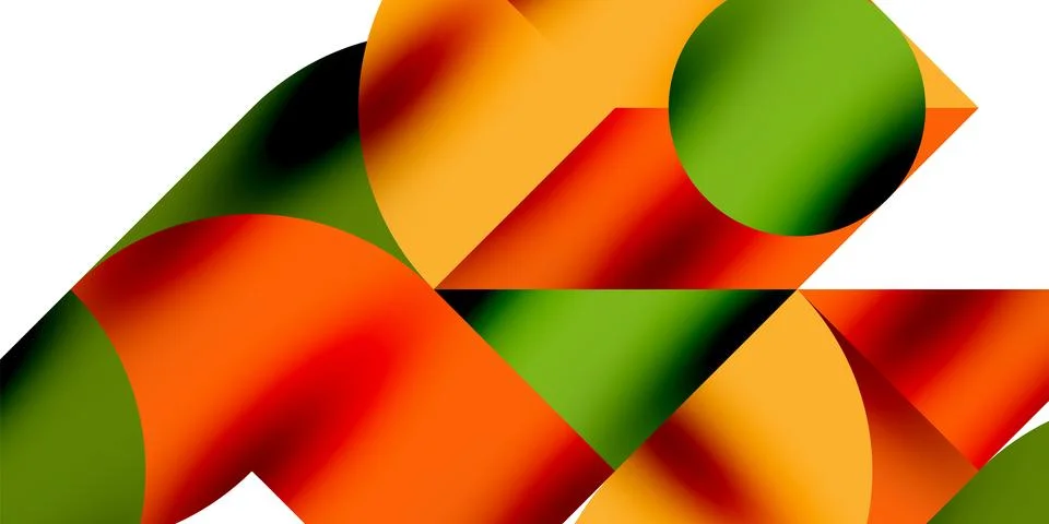 Tech minimal circular shapes geometric art. Vector modern circles Stock Illustration