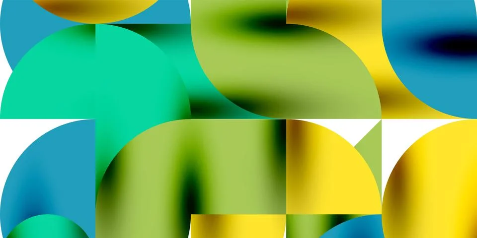 Tech minimal circular shapes geometric art. Vector modern circles Stock Illustration