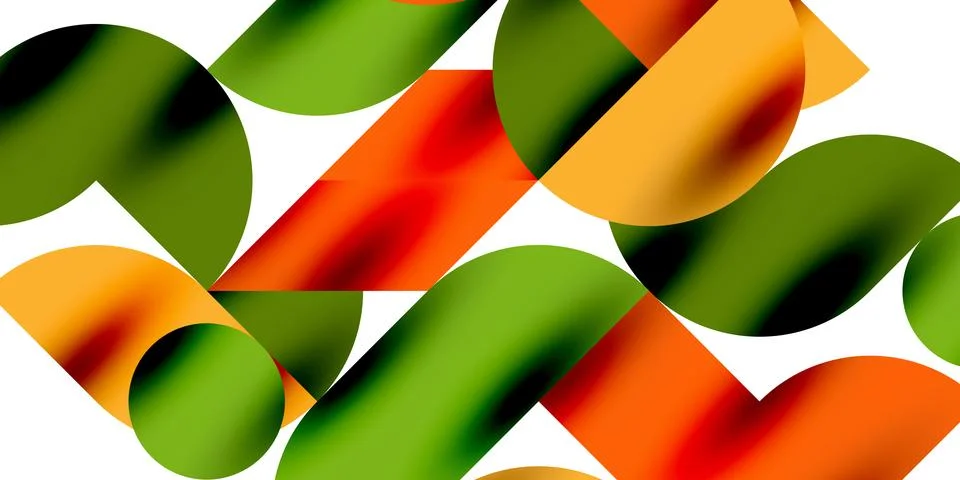 Tech minimal circular shapes geometric art. Vector modern circles Stock Illustration