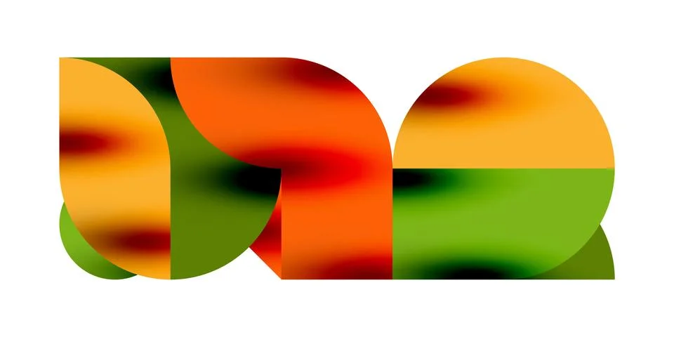 Tech minimal circular shapes geometric art. Vector modern circles Stock Illustration