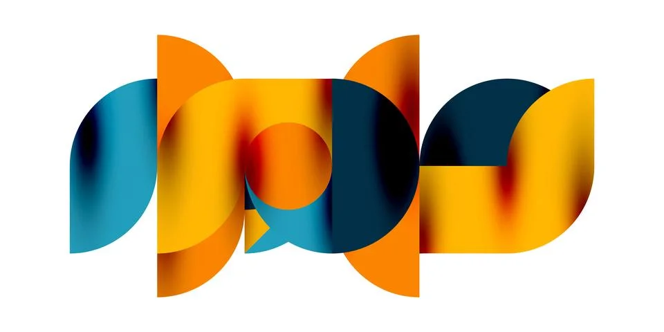 Tech minimal circular shapes geometric art. Vector modern circles Illustrazione stock