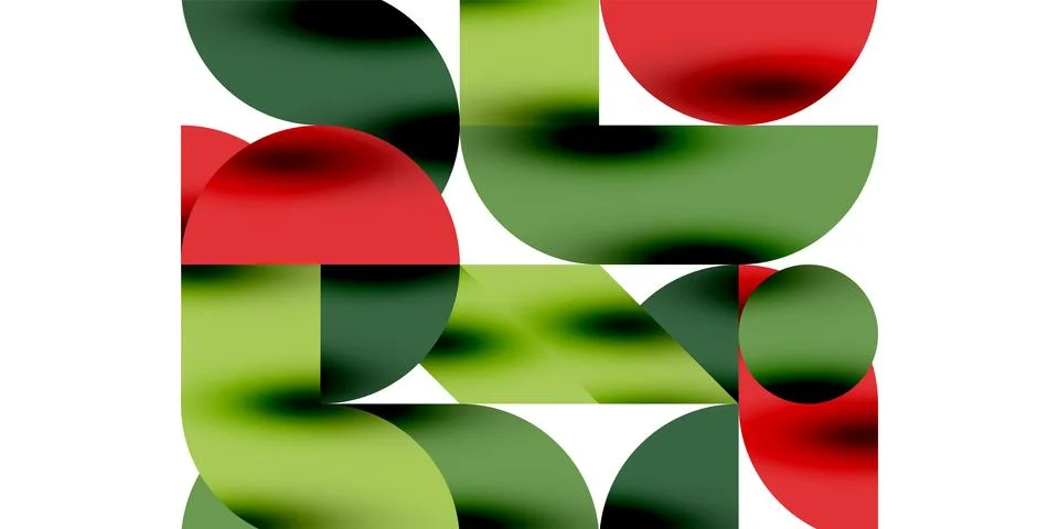 Tech minimal circular shapes geometric art. Vector modern circles Stock Illustration