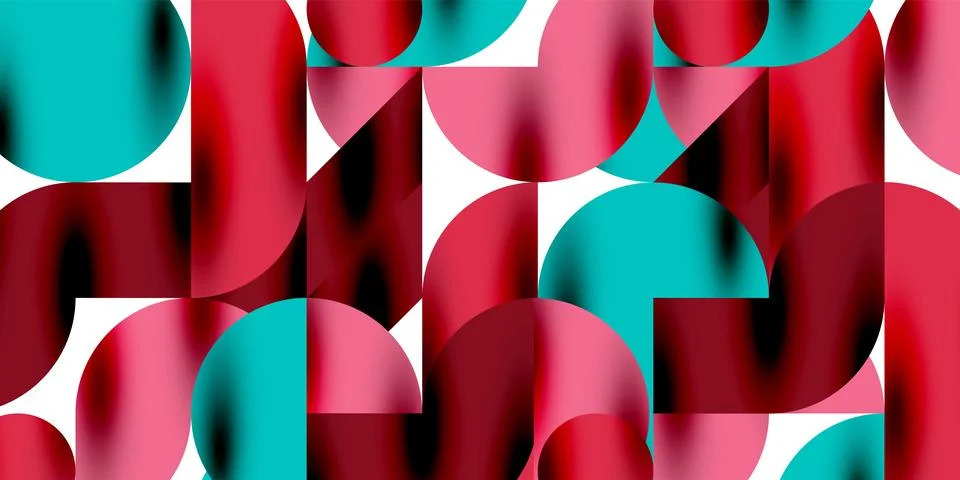 Tech minimal circular shapes geometric art. Vector modern circles Stock Illustration