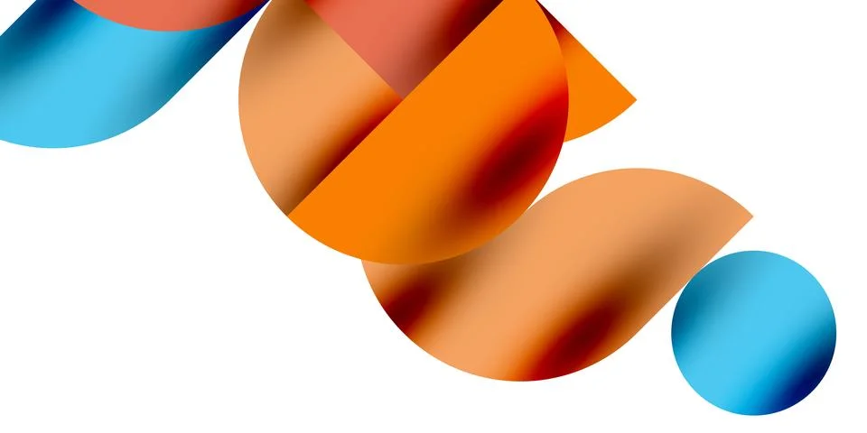 Tech minimal circular shapes geometric art. Vector modern circles Stockillustratie