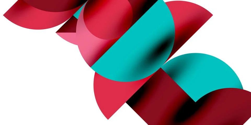 Tech minimal circular shapes geometric art. Vector modern circles Stock Illustration