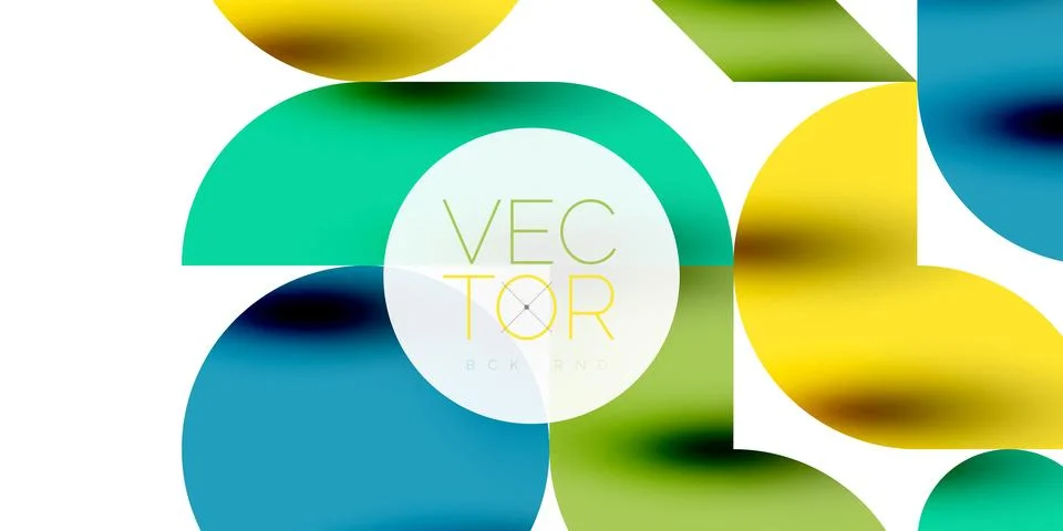 Tech minimal circular shapes geometric art. Vector modern circles 스톡 일러스트